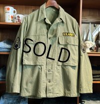 40's【ビンテージ】【米軍実物】U.S.ARMY【M-43】【HBT】【13スターボタン】【ジャケット】ユーティリティシャツ【US38R】 