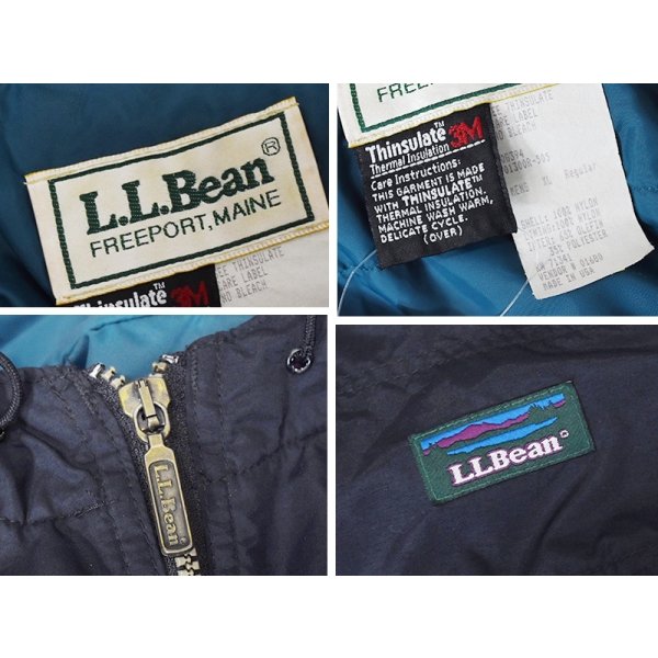 画像2: 〜90's【USA製】 L.L.Bean エルエルビーン  黒ｘ紫ｘ青  シンサレート 中綿入り アノラックパーカー 【サイズXL】 
