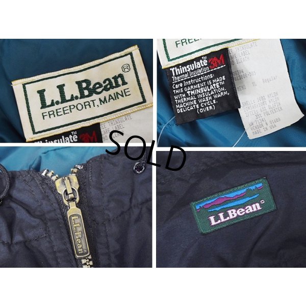 画像2: 〜90's【USA製】 L.L.Bean エルエルビーン  黒ｘ紫ｘ青  シンサレート 中綿入り アノラックパーカー 【サイズXL】 