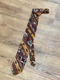 USA製【ビンテージ】【ERNST】【エルンスト】茶色 総柄【ネクタイ】 