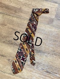 USA製【ビンテージ】【ERNST】【エルンスト】茶色 総柄【ネクタイ】 