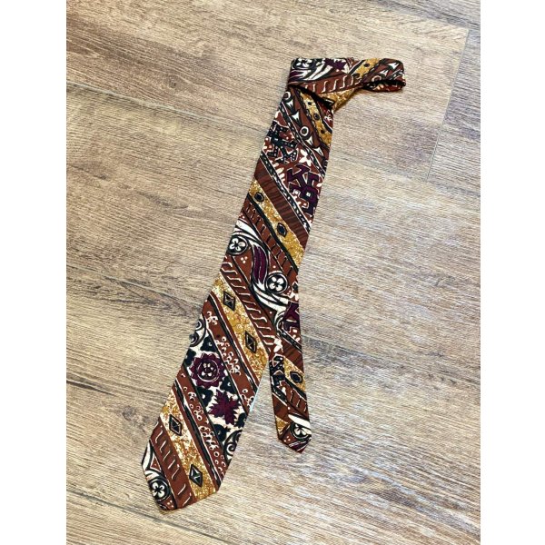 画像1: USA製【ビンテージ】【ERNST】【エルンスト】茶色 総柄【ネクタイ】 