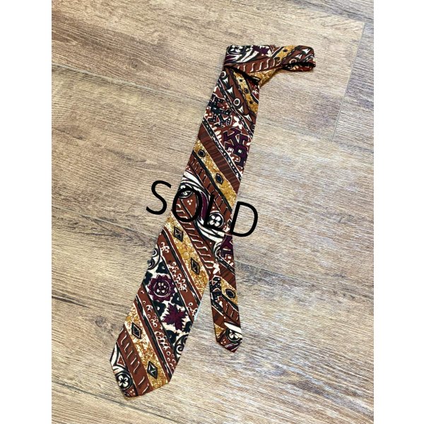 画像1: USA製【ビンテージ】【ERNST】【エルンスト】茶色 総柄【ネクタイ】 