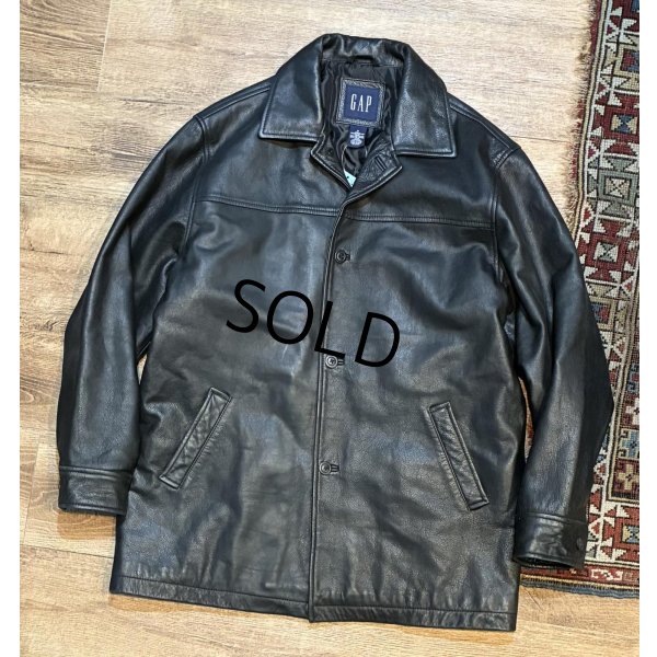 画像1: 【ビンテージ】オールドギャップ【GAP】【ギャップ】【ブラック】カーコート【レザージャケット】【サイズM】 