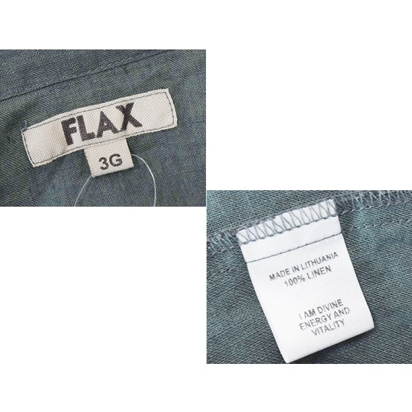 画像2: 【FLAX】フラックス【リネン】緑【シャツジャケット】【リネンシャツ】【レディース古着】【Ｌ程度】 