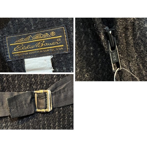 画像2: 〜80's【ビンテージ】【Eddie Bauer】【エディーバウアー】【黒】ウール【ハンティングベスト】【サイズL程度】 