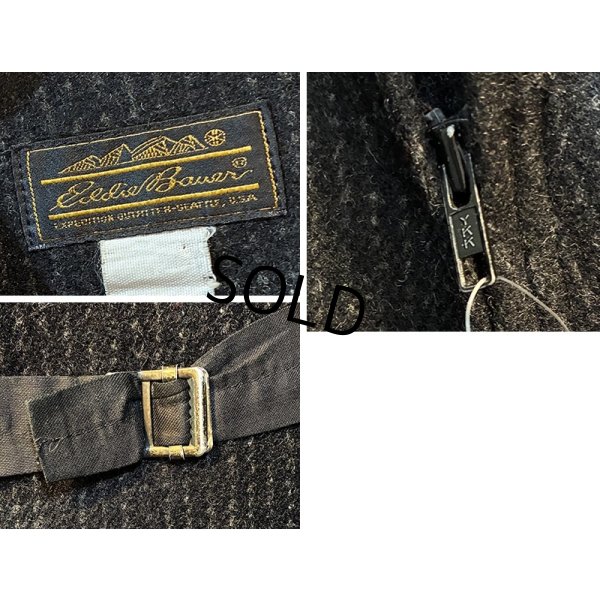 画像2: 〜80's【ビンテージ】【Eddie Bauer】【エディーバウアー】【黒】ウール【ハンティングベスト】【サイズL程度】 