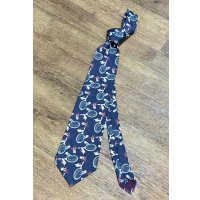 90’ｓ USA製【ビンテージ】【オールドＧＡＰ】紺 テニス  総柄【ネクタイ】 