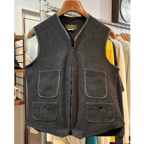 画像1: 〜80's【ビンテージ】【Eddie Bauer】【エディーバウアー】【黒】ウール【ハンティングベスト】【サイズL程度】 