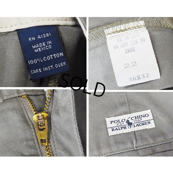 画像2: ビンテージ【ラルフローレン】POLO RALPH LAUREN【オリーブ】ANDREW PANTS【アンドリューパンツ】【２タック】【コットンパンツ】【36×32】 
