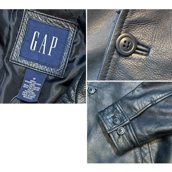 画像2: 【ビンテージ】オールドギャップ【GAP】【ギャップ】【ブラック】カーコート【レザージャケット】【サイズM】 