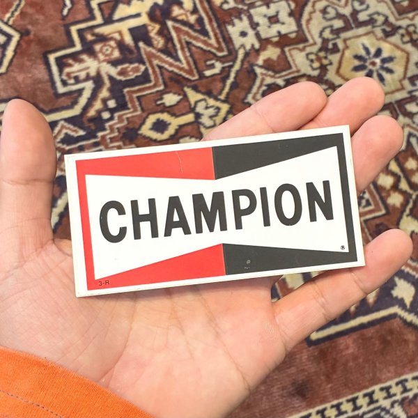 画像1: ~70's【デッドストック】【ビンテージ】【チャンピオンプラグ】デカール ステッカー 10.0x5.0 