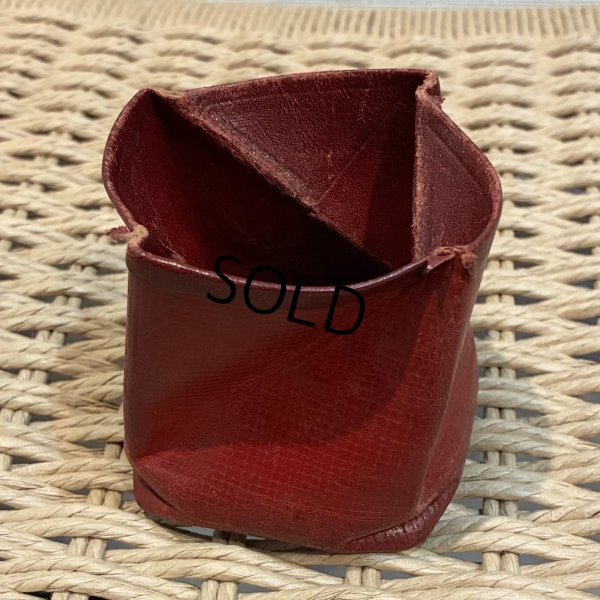 画像2: 【アンティーク】【エンジ】折りたたみレザーケース 