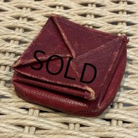 【アンティーク】【エンジ】折りたたみレザーケース 