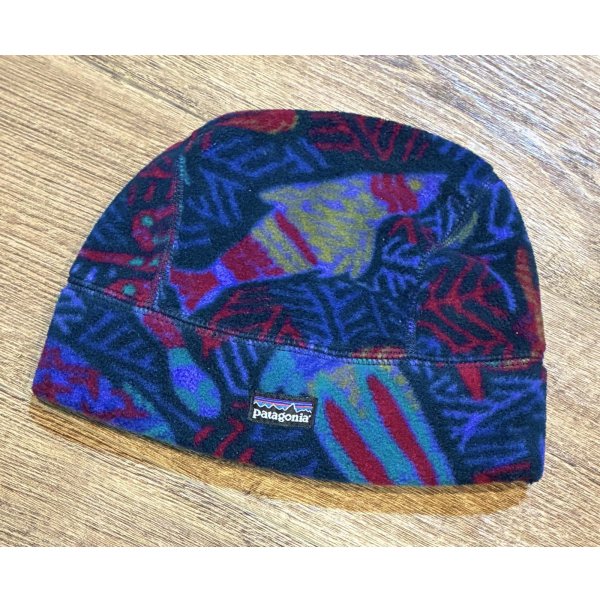 画像1: 90's【USA製】【ビンテージ】patagonia【パタゴニア】【紺x海洋生物】【フリースキャップ】KIDS L