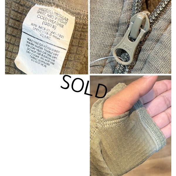 画像2: ビンテージ【米軍実物】U.S.ARMY【ECWCS】GEN3【LEVEL2】【コヨーテ】ブラウン タンカラー グリッドフリース【プルオーバーシャツ】【M-R】 