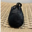 画像2: 【アンティーク】レザーxスエード【キノコ】黒x白【ミニ巾着】【ミニポーチ】<br> (2)