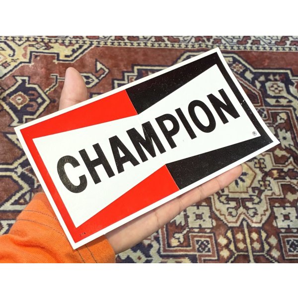 画像1: ~70's【デッドストック】【ビンテージ】【チャンピオンプラグ】デカール ステッカー 18.0ｘ9.2 