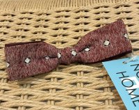 【ビンテージ】ピンクｘエンジ クリップ式【蝶ネクタイ】 