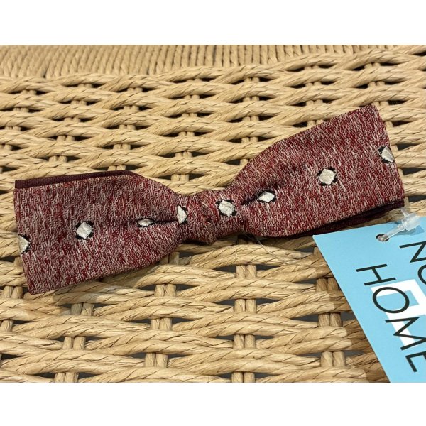 画像1: 【ビンテージ】ピンクｘエンジ クリップ式【蝶ネクタイ】 