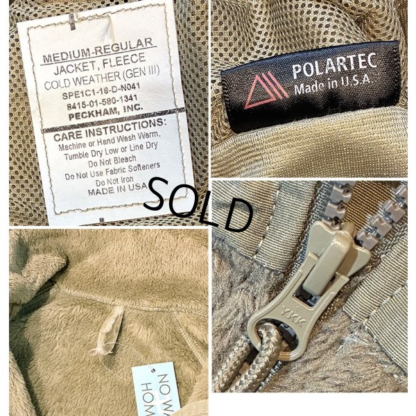 画像2: ビンテージ【米軍実物】U.S.ARMY【ECWCS】GEN3【Polartec】【ポーラテック】【コヨーテ】タンカラー【フリースジャケット】【M-R】 
