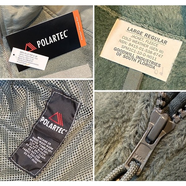 画像2: デッドストック 米軍実物【ECWCS】GEN3【Polartec】ポーラテック フォリッジグリーン フリースジャケット 【L-R】 