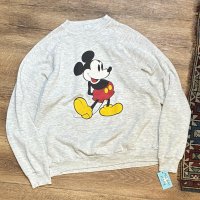 80's【ビンテージ】ウォルトディズニー【ミッキーマウス】グレー プリント【スウェット】【サイズM程度】 