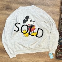 80's【ビンテージ】ウォルトディズニー【ミッキーマウス】グレー プリント【スウェット】【サイズM程度】 