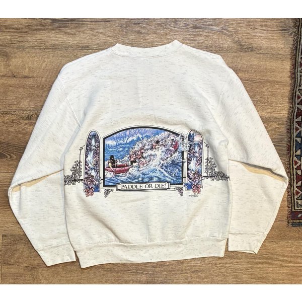 画像3: 90's【USA製】ビンテージ【ONEITA】【オニータ】【ウエストバージニア】 ゴーリーリバー【GAULEY RIVER】 バックプリント付き  グレー【スウェット】L  