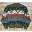 画像3: 70's~【ビンテージ】【PURITAN】ピューリタン 緑×黒×赤【アーガイル】【モヘアカーディガン】サイズ42<br> (3)