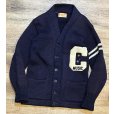 画像3: 50's【ビンテージ】【Stadium Sportswear】MUSIC【紺】【ウール】ローゲージカーディガン【レタードカーディガン】S程度<br> (3)
