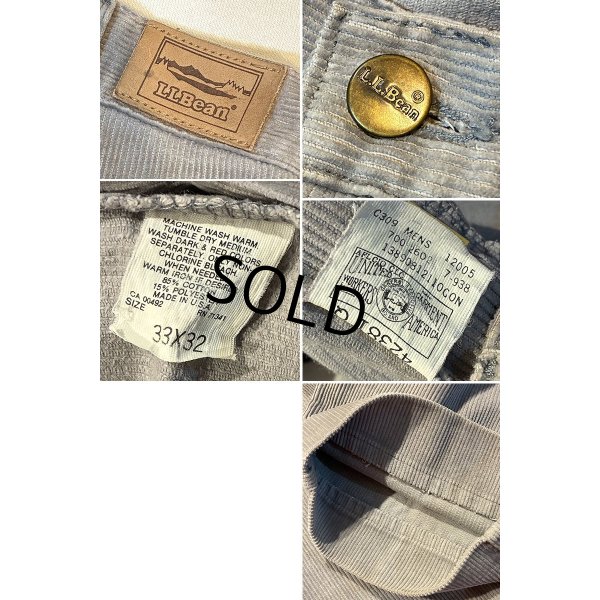画像3: ~90's【USA製】【ビンテージ】【L.L.Bean】【エルエルビーン】【グレー】【コーデュロイパンツ】【33×32】 