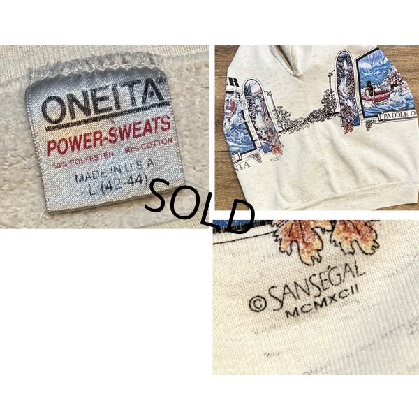 画像2: 90's【USA製】ビンテージ【ONEITA】【オニータ】【ウエストバージニア】 ゴーリーリバー【GAULEY RIVER】 バックプリント付き  グレー【スウェット】L  