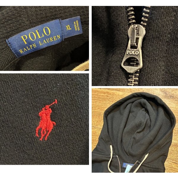 画像2: 【ラルフローレン】【POLO ralph lauren】ブラック【黒】フルジップ【パーカー】【サイズＸＬ】 