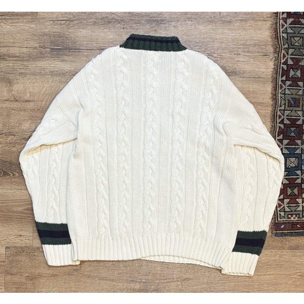 画像3: 【ビンテージ】【オールドギャップ】【GAP】【生成り×緑】【モックネックコットンセーター】【サイズL】