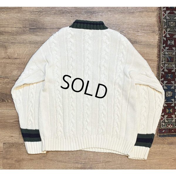 画像3: 【ビンテージ】【オールドギャップ】【GAP】【生成り×緑】【モックネックコットンセーター】【サイズL】 