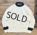 【ビンテージ】【オールドギャップ】【GAP】【生成り×緑】【モックネックコットンセーター】【サイズL】 