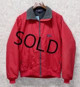 90's USA製【パタゴニア】patagonia ナイロン【シェルドシンチラジャケット 】【赤×チャコール】【裏フリースブルゾン】【サイズM】 