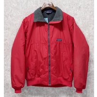 90's USA製【パタゴニア】patagonia ナイロン【シェルドシンチラジャケット 】【赤×チャコール】【裏フリースブルゾン】【サイズM】 