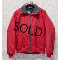 90's USA製【パタゴニア】patagonia ナイロン【シェルドシンチラジャケット 】【赤×チャコール】【裏フリースブルゾン】【サイズM】 