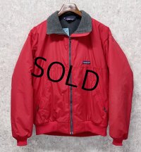 90's USA製【パタゴニア】patagonia ナイロン【シェルドシンチラジャケット 】【赤×チャコール】【裏フリースブルゾン】【サイズM】 