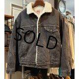 USA製【~80s】ビンテージ【Levis】リーバイス 70609-0216【裏ボア付き】黒【デニムジャケット】ボアジャン サイズM 