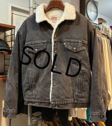 USA製【~80s】ビンテージ【Levis】リーバイス 70609-0216【裏ボア付き】黒【デニムジャケット】ボアジャン サイズM 