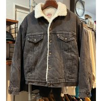 USA製【~80s】ビンテージ【Levis】リーバイス 70609-0216【裏ボア付き】黒【デニムジャケット】ボアジャン サイズM 