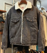 USA製【~80s】ビンテージ【Levis】リーバイス 70609-0216【裏ボア付き】黒【デニムジャケット】ボアジャン サイズM 