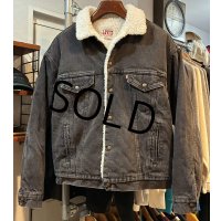 USA製【~80s】ビンテージ【Levis】リーバイス 70609-0216【裏ボア付き】黒【デニムジャケット】ボアジャン サイズM 