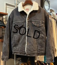 USA製【~80s】ビンテージ【Levis】リーバイス 70609-0216【裏ボア付き】黒【デニムジャケット】ボアジャン サイズM 