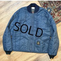 USA製【ビンテージ】【Refrigi Wear】【紺】【キルティングジャケット】【ジップアップブルゾン】【サイズL】 