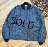 USA製【ビンテージ】【Refrigi Wear】【紺】【キルティングジャケット】【ジップアップブルゾン】【サイズL】 