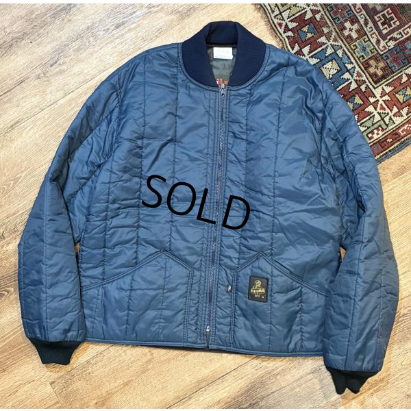 画像1: USA製【ビンテージ】【Refrigi Wear】【紺】【キルティングジャケット】【ジップアップブルゾン】【サイズL】 